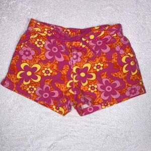 Limited too flower power hot pink orange shorts girls size 8